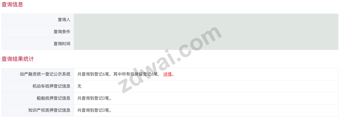 查询信息和四类登记统计,身份与条件已脱敏